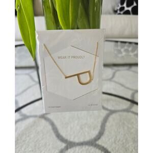 Wishbonne Gold Initial P 14K Gold Dipped Necklace New